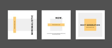 Moda ürünleri için temiz sosyal medya düzeni, minimal tasarım ile reklamcılık giyim, instagram ve facebook için minimal şablonlar