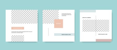 Pastel renk unsurları ile temiz sosyal medya düzeni, modern düzenlenebilir ve fotoğraflar için yeri olan facebook şablonları