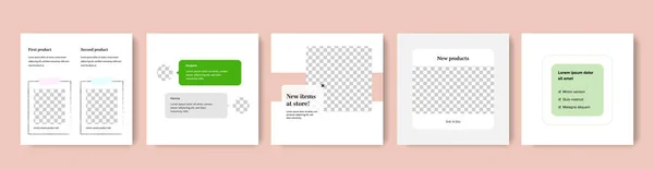 Yumuşak pastel renkte etkili kare düzeni, sosyal medya için şeftali arkaplan ögesi şablonları, instagram ve facebook için blog grafik tasarımı