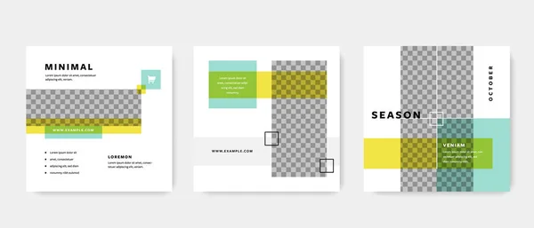 Instagram ve facebook için minimal sosyal medya şablonları, reklam için kare web pankartları, iş amaçlı düzenlenebilir grafikler