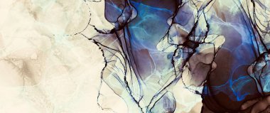 Orijinal alkol arkaplanı eşsiz koyu elementler, sıvı doku sanatı, el çizimi, siyah bir mavi aksan.