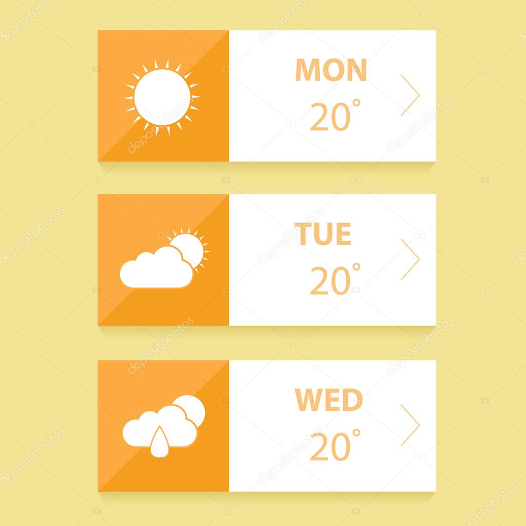 Flat Weather forecast app design template
