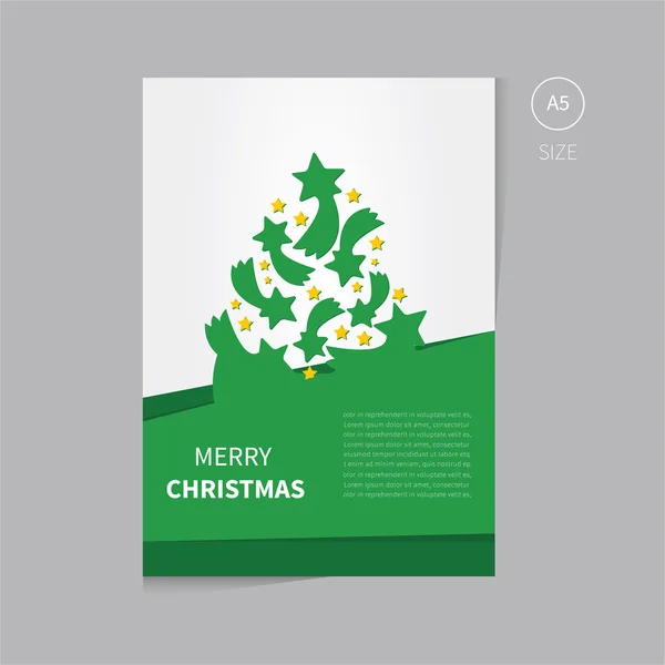 Рождественские елки брошюры дизайн шаблона размер a5 — стоковый вектор