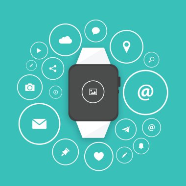 düz tasarım UI vektör akıllı izle