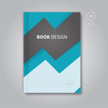 Trendy kitap tasarımı mavi renkte