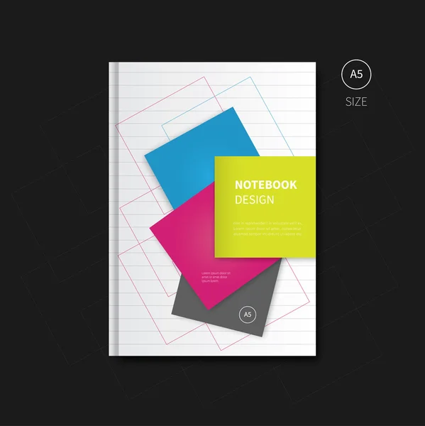 Plantilla de diseño de cuaderno folleto — Archivo Imágenes Vectoriales