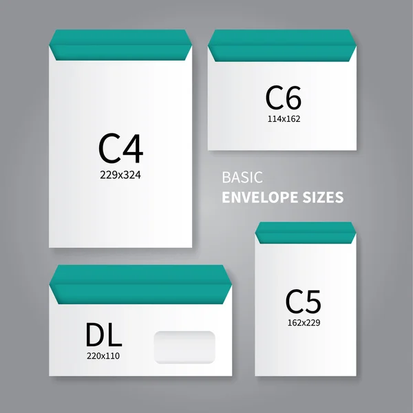 temel zarf boyutları şablonu