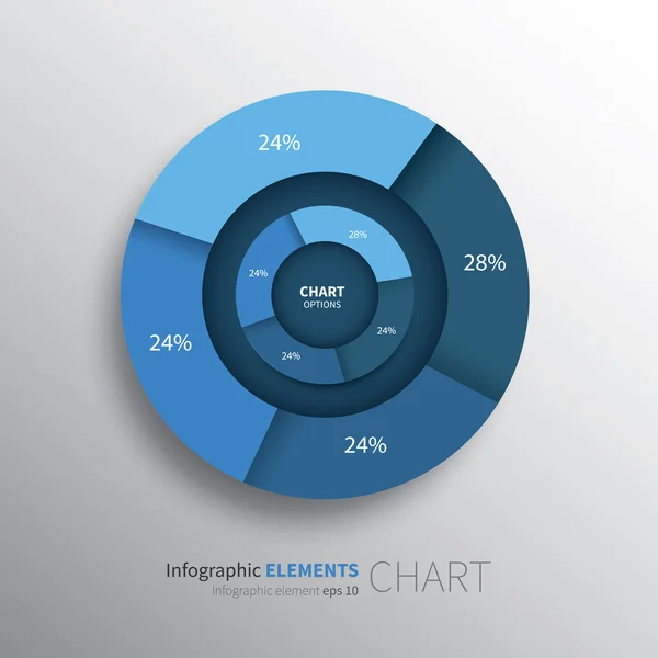 Graphique à secteurs moderne avec 4 options — Image vectorielle