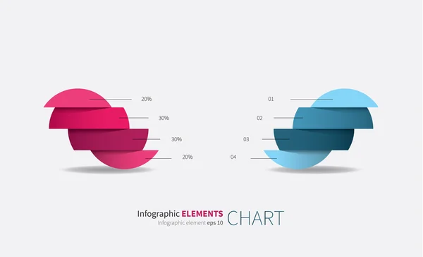 Éléments d'infographie en deux couleurs — Image vectorielle
