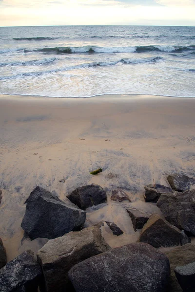 People Enjoy Holidays Beach Nature Photography Beach Ocean Meet Cloudy — Stock fotografie