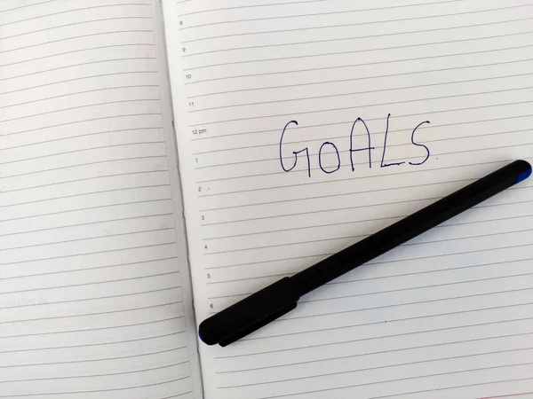 Daily Diary Text Goals Pen — Stock Photo, Image