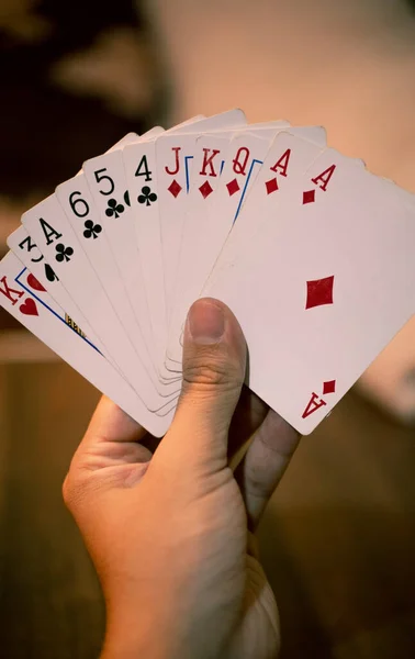 Jugar Las Cartas Mano — Foto de Stock