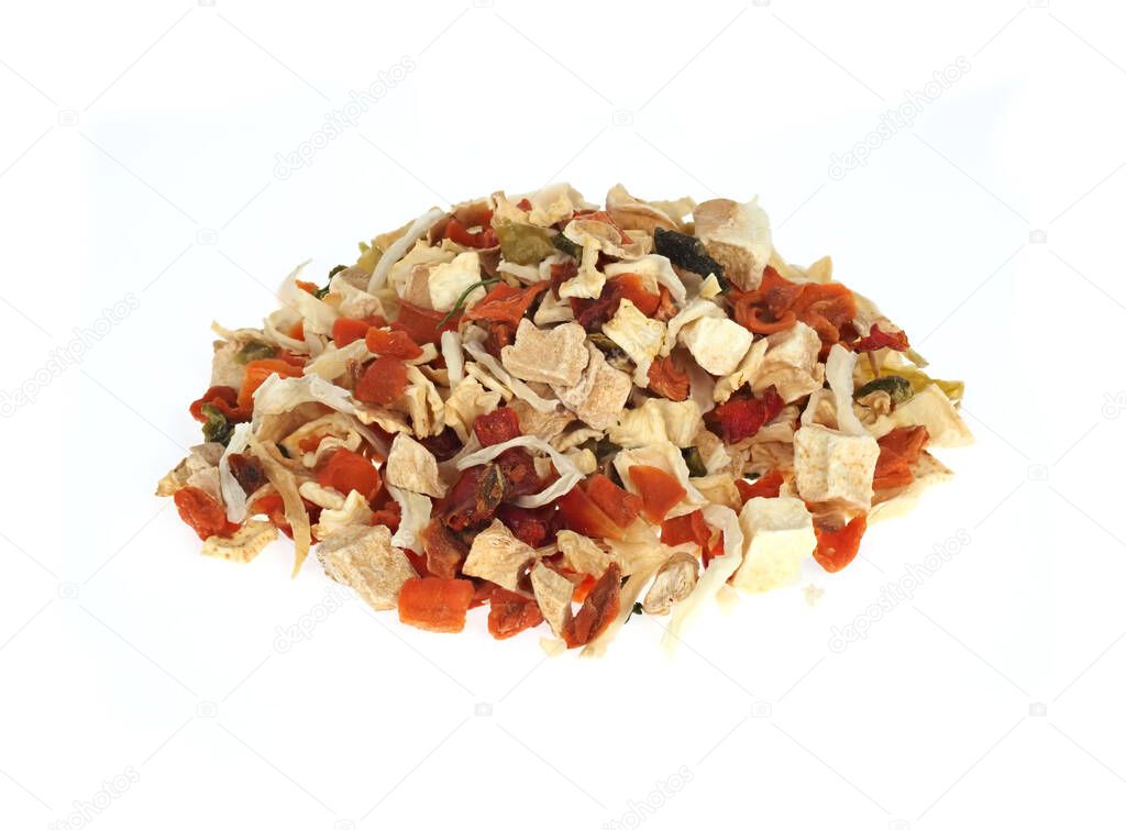 Dried vegetable mix for soups