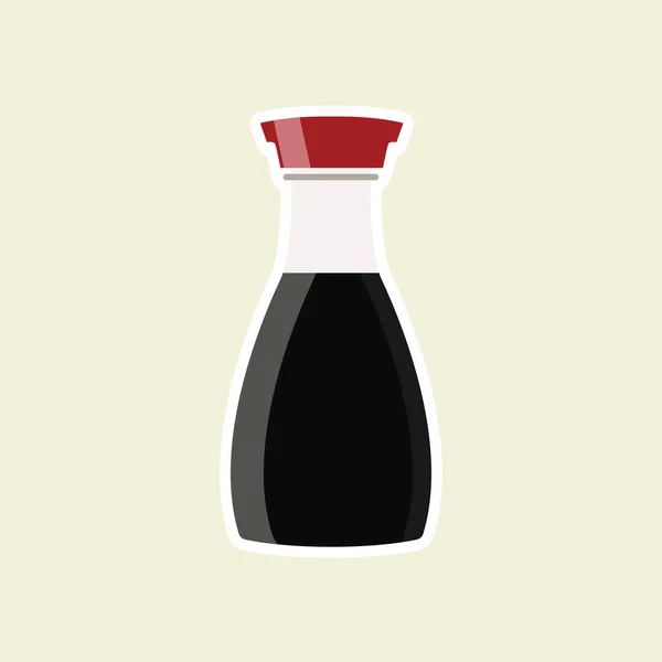 Vector Soy Sauce Bottle Icon Flat Design — Stock Vector