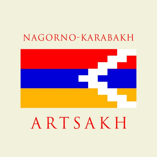 Bandera Nagorno Karabaj Símbolo Del Estado Aislado Fondo Bandera Nacional — Vector de stock