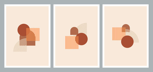 Набор креативных минималистских иллюстраций для оформления стен, открыток или обложек брошюр. Вектор S10.