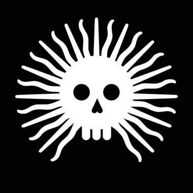 Kafatası düz bir sembol. kafatası korsan sembolü. kafatası düz tasarım vektör çizimi