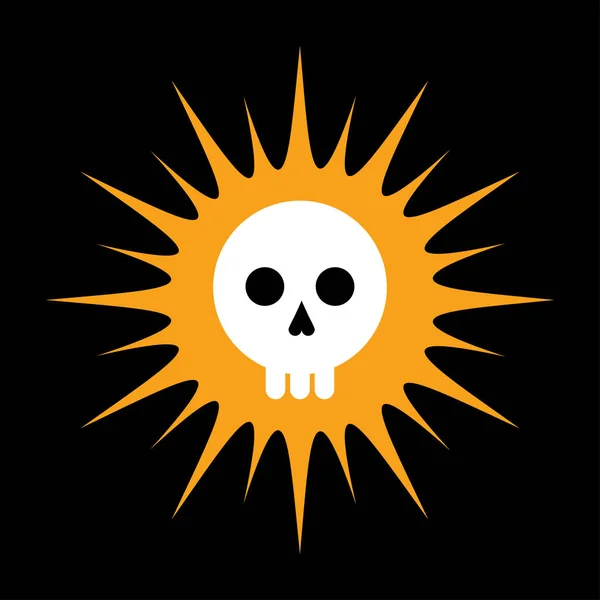 Skull Flat Symbol Sun Skull Pirate Flag Symbol Skull Flat — Stock Vector