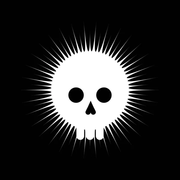 Totenkopf Flaches Symbol Mit Sonne Totenkopf Piratenflagge Symbol Schädel Flache — Stockvektor