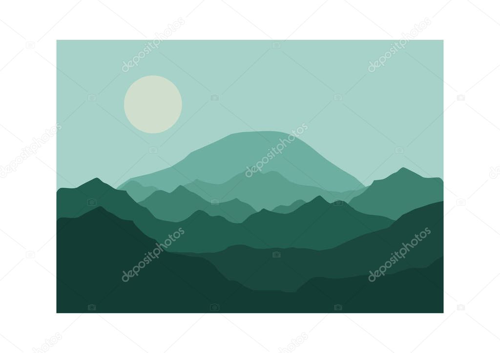 flat landscape vector illustration. Set of abstract contemporary backgrounds in earth colors. mountain landscape in flat style. Concept vector templates for social media, websites, poster, cover. flat landscape vector illustration.