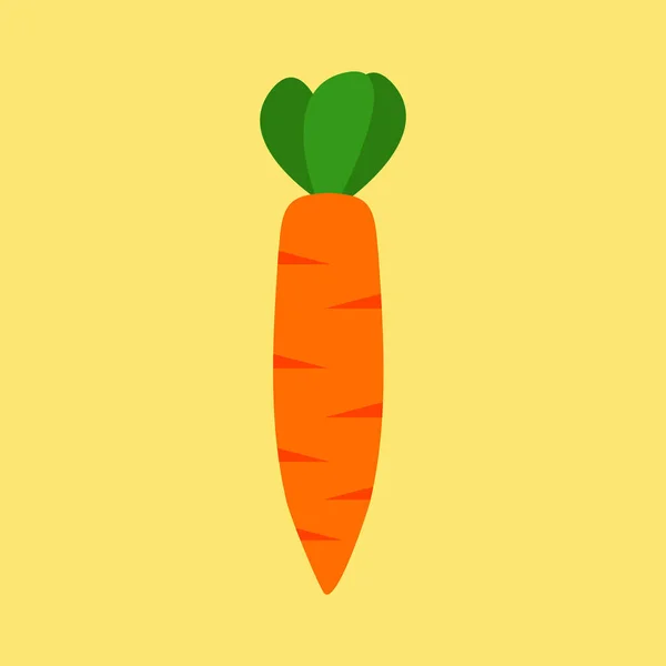 Zanahoria Fresca Vegetal Comida Vector Estilo Plano Vector Naranja Icono — Archivo Imágenes Vectoriales