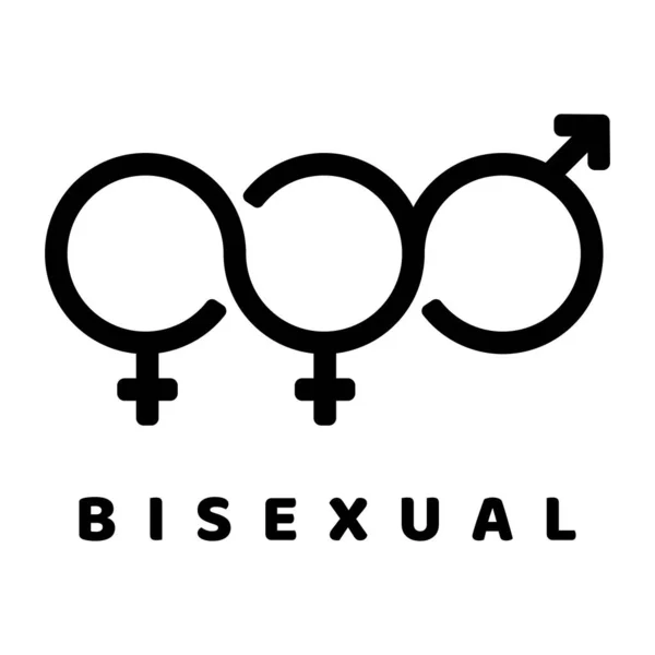 Bisexual Gender Symbol Related Vector Glyph Icon Isolated White Background — Stock Vector