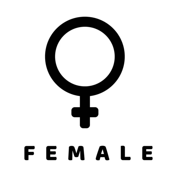 Female Woman Gender Symbol Related Vector Glyph Icon Isolated White — Stock Vector