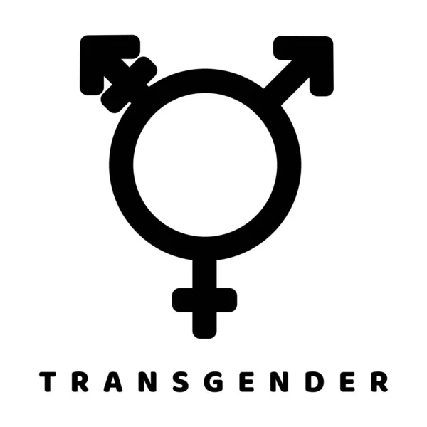 Transgender Gender Symbol Verwandte Vektor Glyphen Symbol Vereinzelt Auf Weißem — Stockvektor