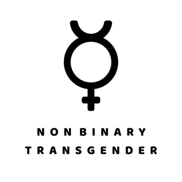 Transgender Non Binario Genere Simbolo Correlati Icona Glifo Vettoriale Isolato — Vettoriale Stock