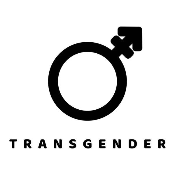 Transgender Gender Symbol Related Vector Glyph Icon Isolated White Background — Stock Vector