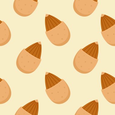 Badem desensiz düz tasarım vektör çizimi