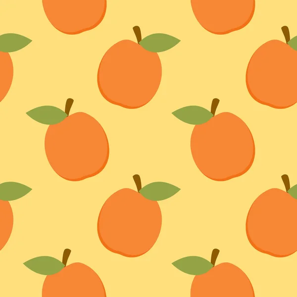 Apricot Flat Design Seamless Pattern Vector Illustration Art Vintage Background — Stock Vector