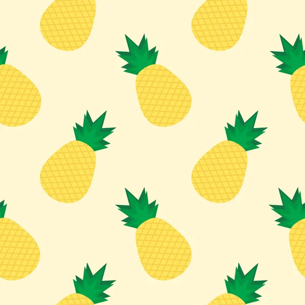Pineapple Плоский Дизайн Безseamless Узор Векторная Иллюстрация Искусства Винтажное Прошлое — стоковый вектор