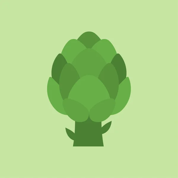 Karczoch Izolowane Tło Koloru Zielona Ikona Karczocha Świeże Warzywa Warzywa — Wektor stockowy
