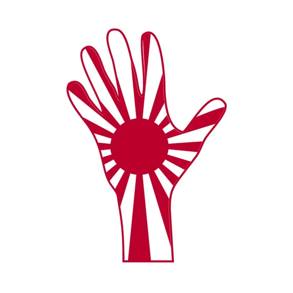 Handsymbol Mit Japanischem Sonnenaufgangsmuster Isoliertes Vektordesign Der Japanischen Kaiserlichen Marine — Stockvektor