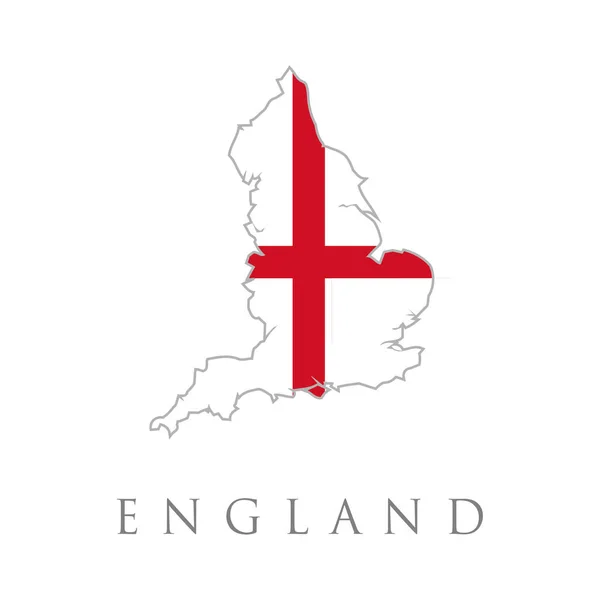 세인트 조지의 십자가 국기는 공식적 색상으로 분리되어 영국의 지도와 영국의 — 스톡 벡터