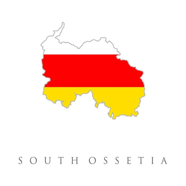 Territory Flag South Ossetia Map National Flag South Ossetia Map — Stock Vector