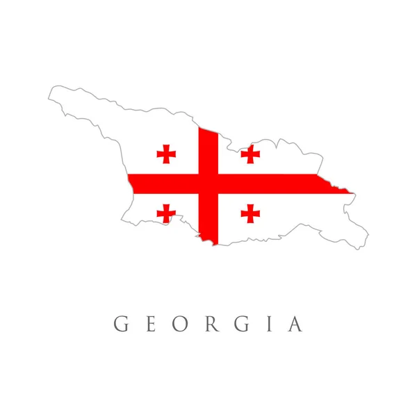 Kaart Van Republiek Georgië Georgia Vector Kaart Met Vlag Erin — Stockvector