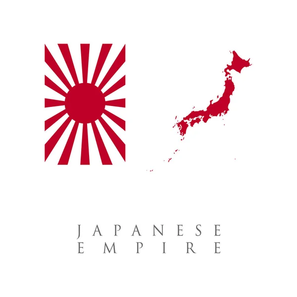 Militarisme Empire Japon Drapeau Armée Japonaise Carte Japonaise Image Deuxième — Image vectorielle