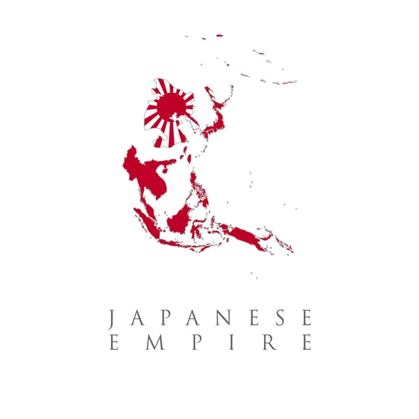Militarisme Empire Japon Drapeau Armée Japonaise Carte Japonaise Image Deuxième — Image vectorielle