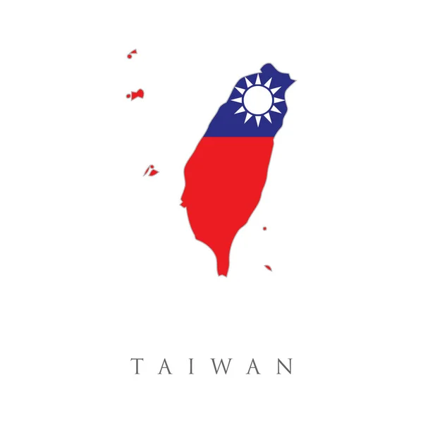 Taiwan Land Vlag Kaart Contour Ontwerp Schets Van Chinese Taipei — Stockvector