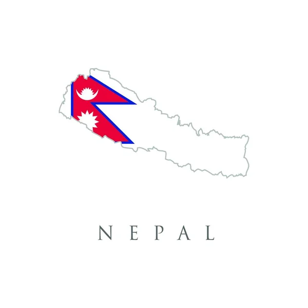 Nepal Gedetailleerde Kaart Met Vlag Van Land Nepal Vlag Omtrek — Stockvector