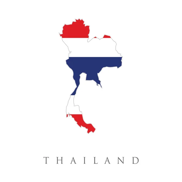 Kaart Van Thailand Met Decoratie Van Nationale Vlag Thailand Vlaggenkaart — Stockvector