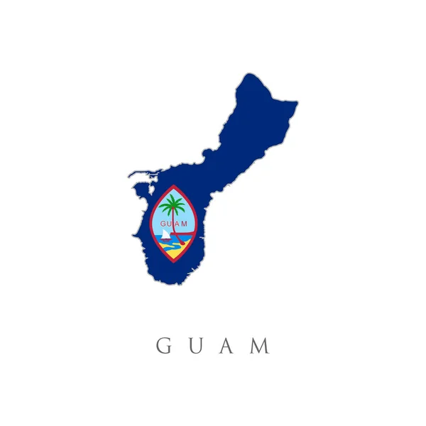 Carte Guam Avec Drapeau Pays Illustration Vectorielle Drapeaux Continent Océanien — Image vectorielle