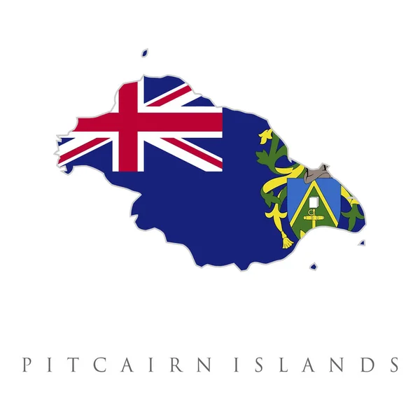 Bandeira Ilhas Pitcairn Itcairn Islands Mapa Isolado Fundo Branco Pitcairn —  Vetores de Stock