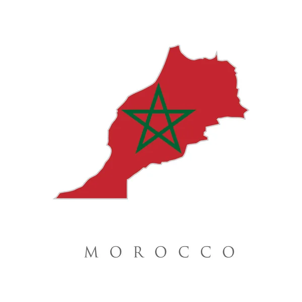 Detaljerad Illustration Karta Över Marocko Med Flagga Konungariket Marockos Flagga — Stock vektor