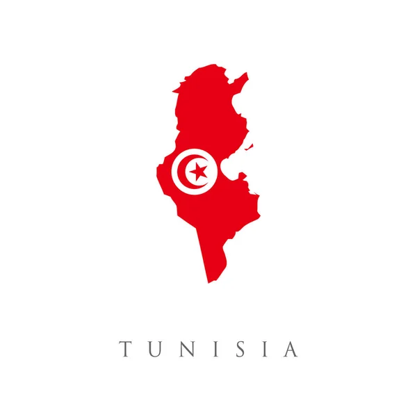 Tunisien Detaljerad Karta Med Landets Flagga Vektor Isolerad Förenklad Illustration — Stock vektor