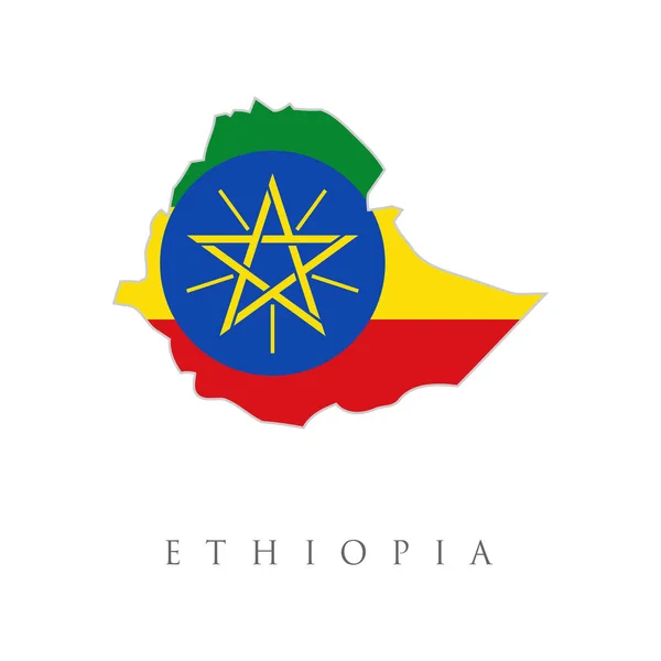 Vektor Isolerad Förenklad Illustration Ikon Med Siluett Etiopien Karta Nationell — Stock vektor
