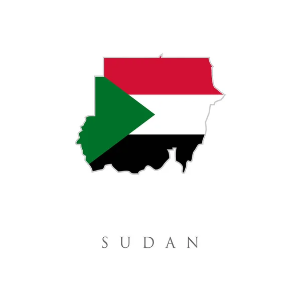 Szudán Ország Zászló Belül Térkép Kontúr Design Ikon Logó Szudáni — Stock Vector
