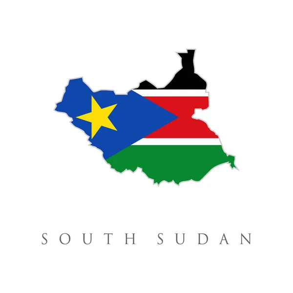 Flaggenkarte Des Südsudan Südsudan Territorium Mit Flagge Auf Weltkarte Mit — Stockvektor